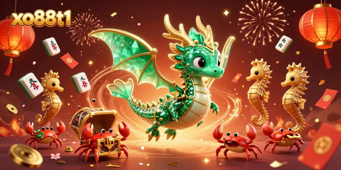 Experience the vibrant energy of xo88t1 with floating sea creatures and colorful casino elements.