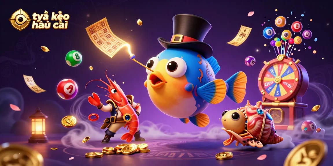 Engage with tỷ lệ kèo nhà cái as the anglerfish lures treasure in a vibrant casino-themed scene.