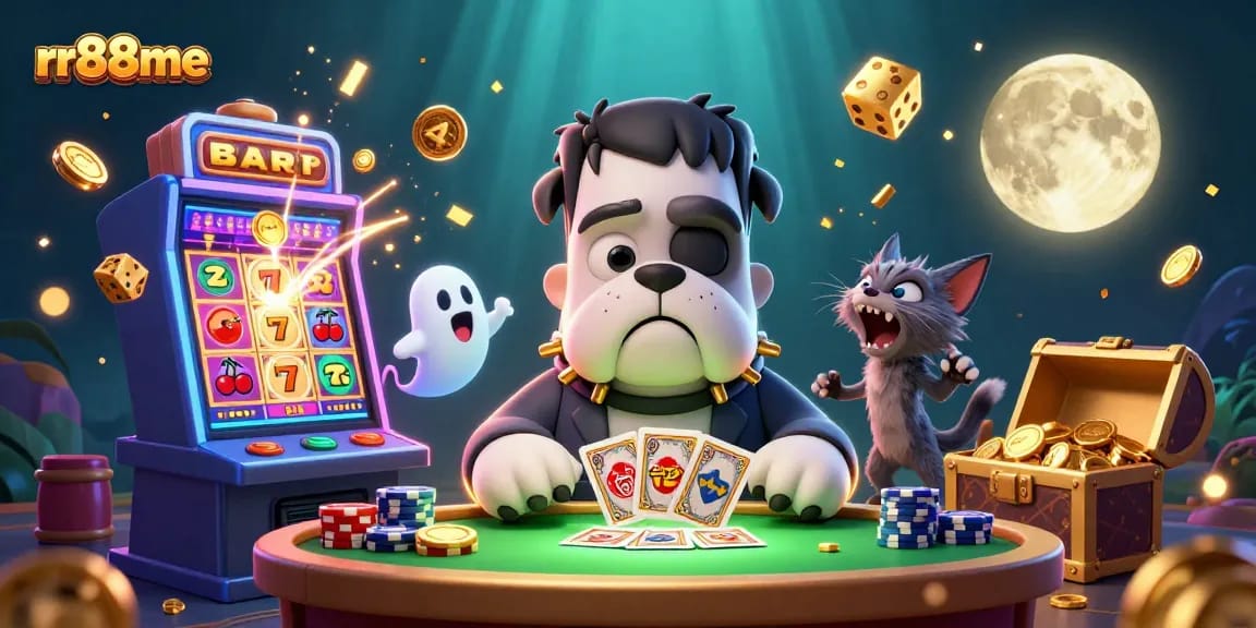 Join the thrilling action at rr88me with cartoon characters brought to life in an exciting casino scene!