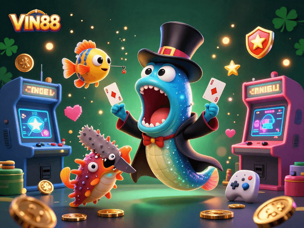 Engage with innovative casino magic at VIN88 featuring dynamic characters in an immersive scene.
