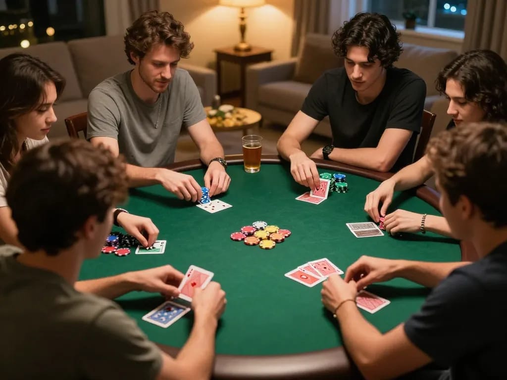 Experience Link đăng ký Da88 with friends in a lively poker game, showcasing camaraderie and strategy.