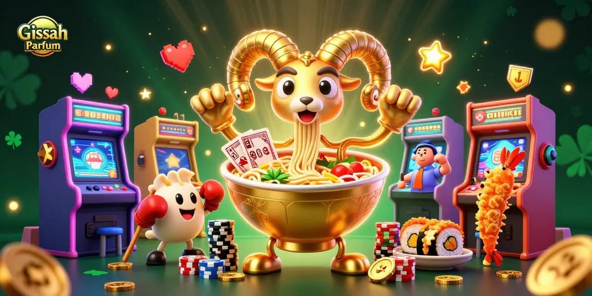 Engage in gameplay with Gissah Parfum featuring vibrant characters and casino elements in a dynamic 3D scene.