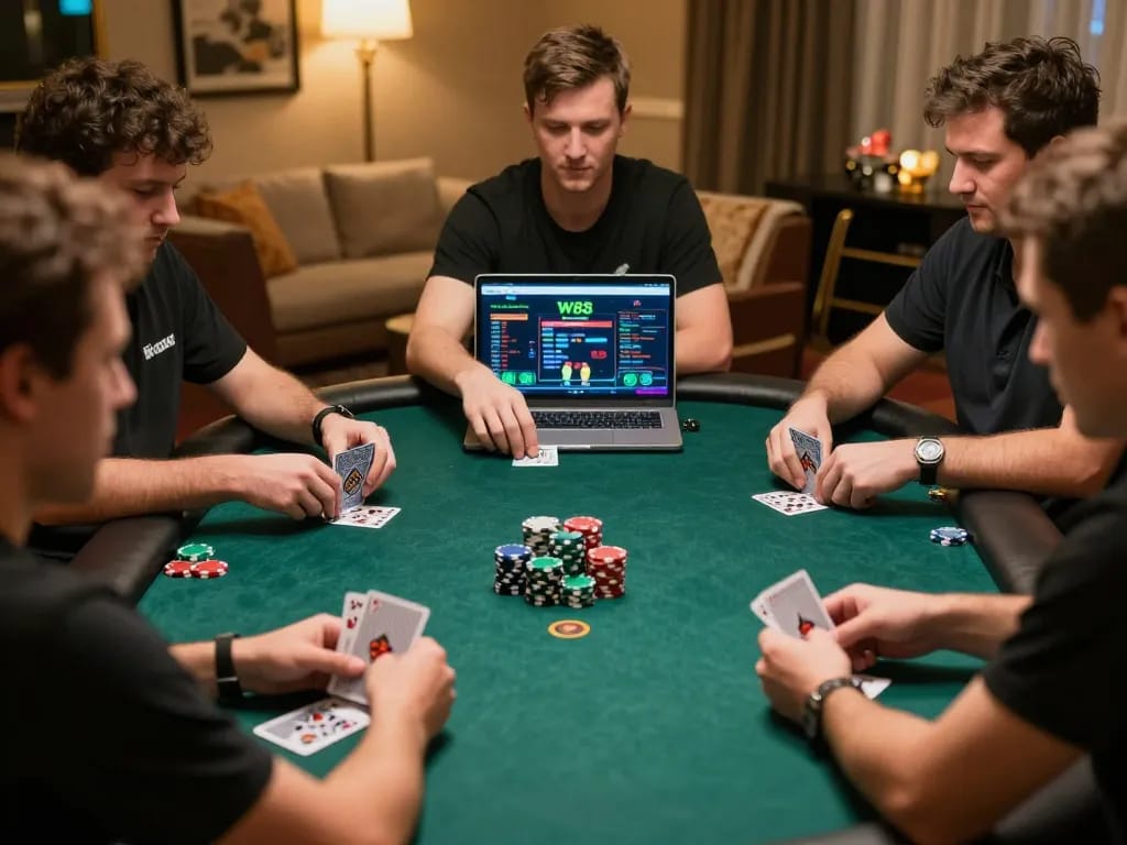 Players enjoying poker on W88 online casino platform tonight, enhancing their winning strategies