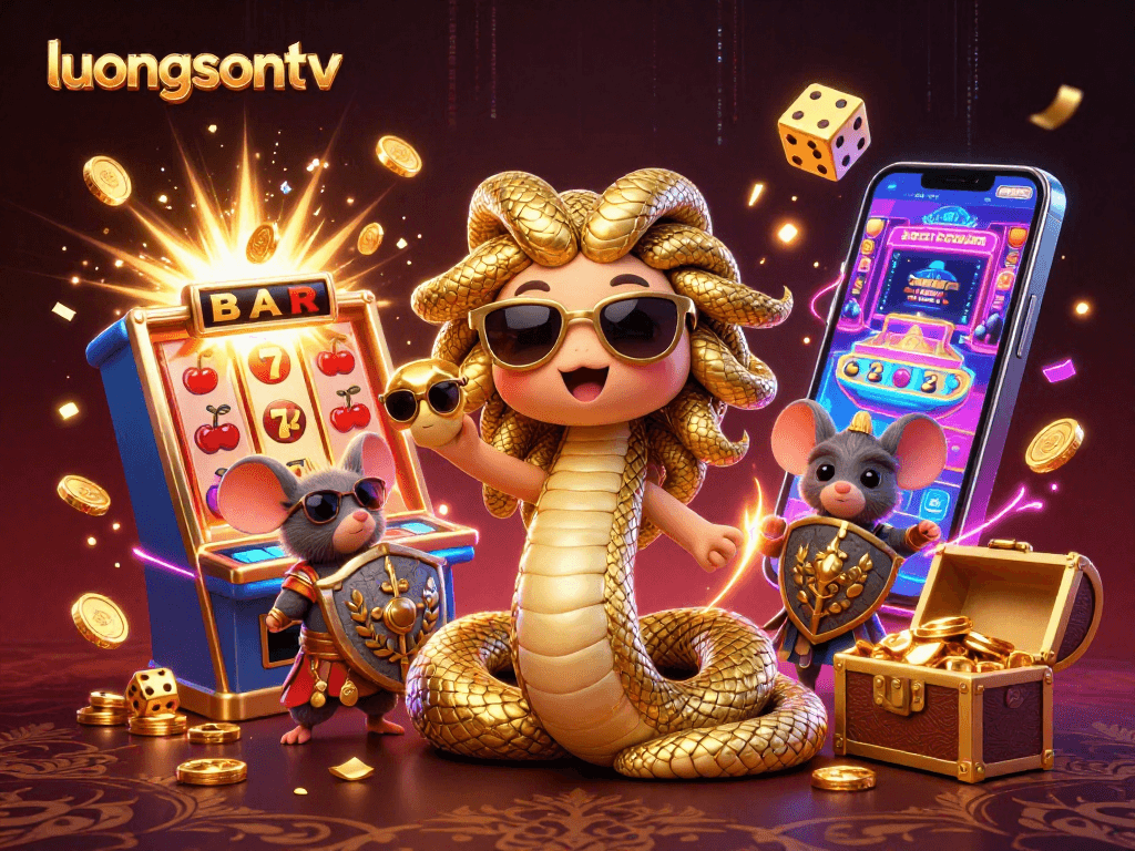 Experience impressive wins at luongsontv with Medusa and a warrior mouse, surrounded by thrilling casino elements.