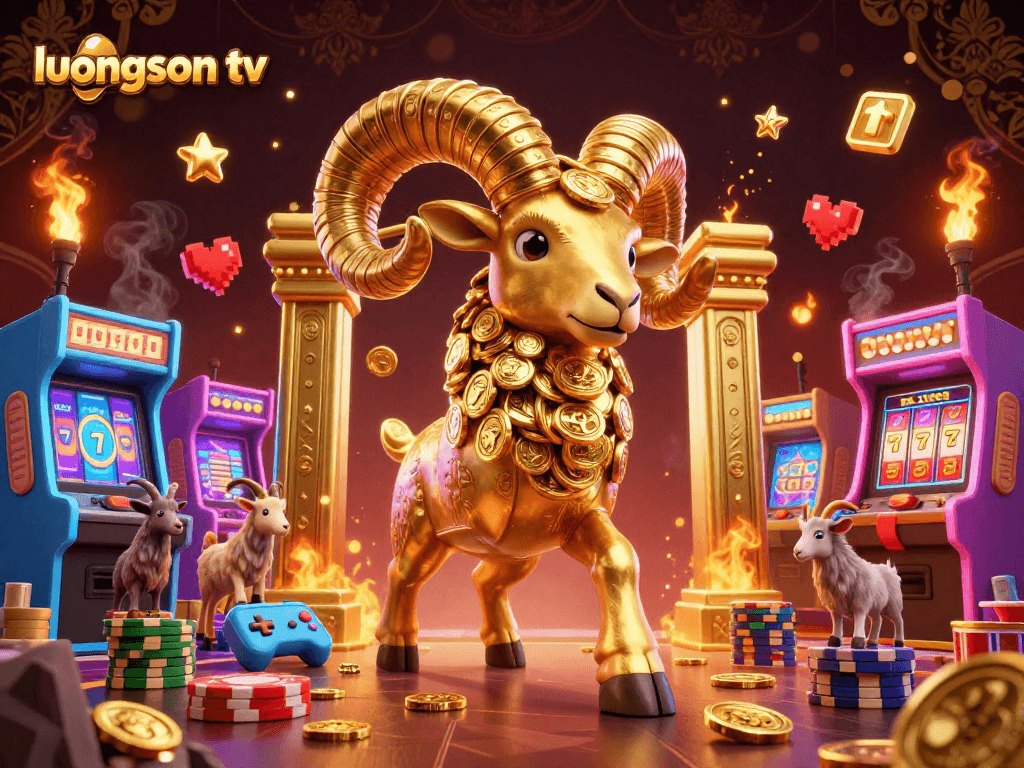 Experience thrilling moments with luongson tv as the golden ram charges through a dynamic casino scene.