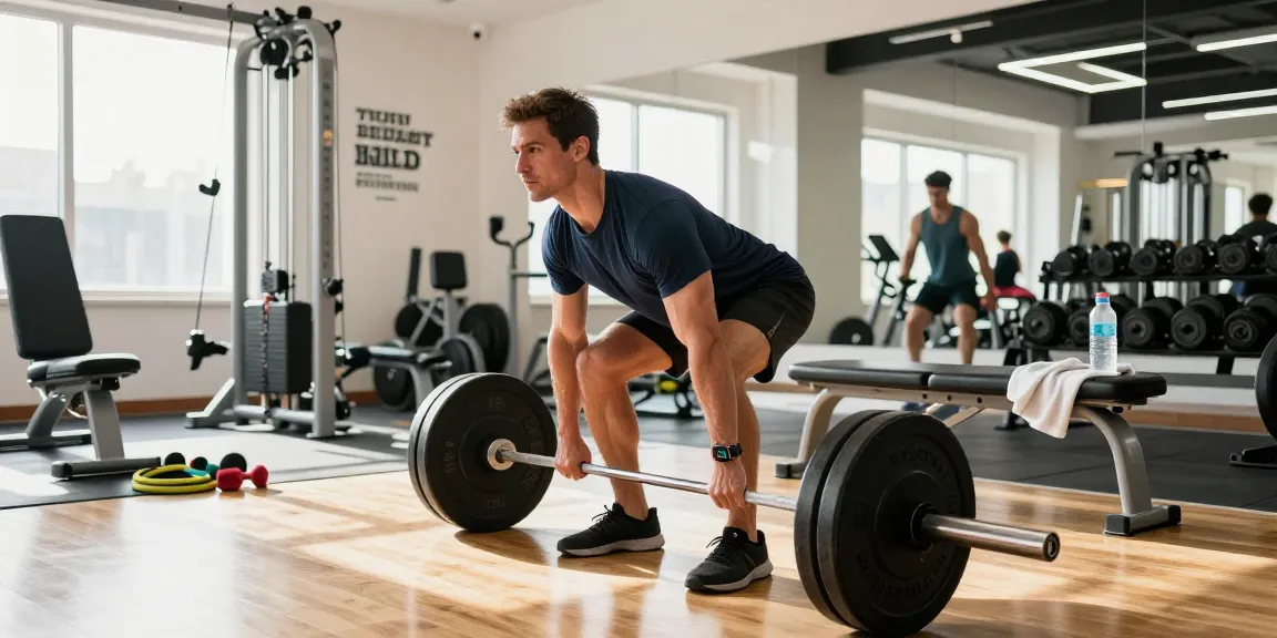 Prime Pharma Steroiden strength training scene in a vibrant gym.