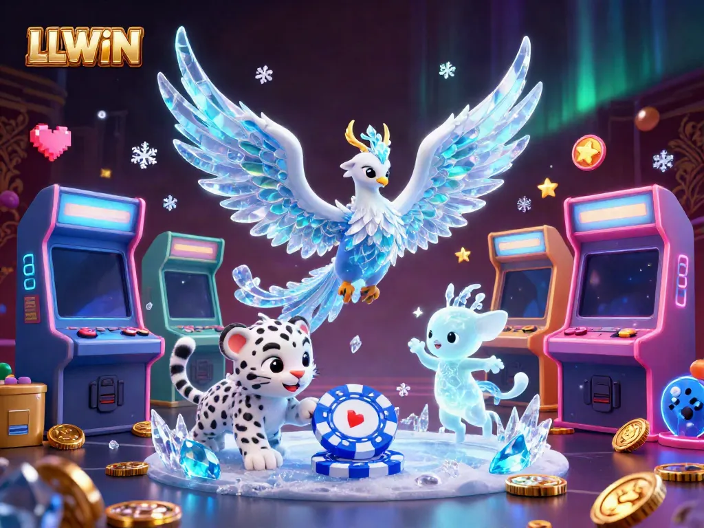 Experience the excitement of LLWIN with a magical gaming world filled with a phoenix and playful sprites.