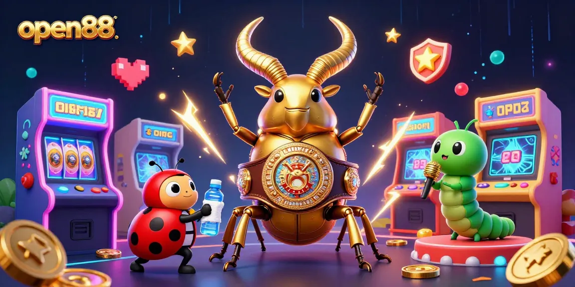 Engage with open88's vibrant gaming world featuring dynamic casino elements and characters.