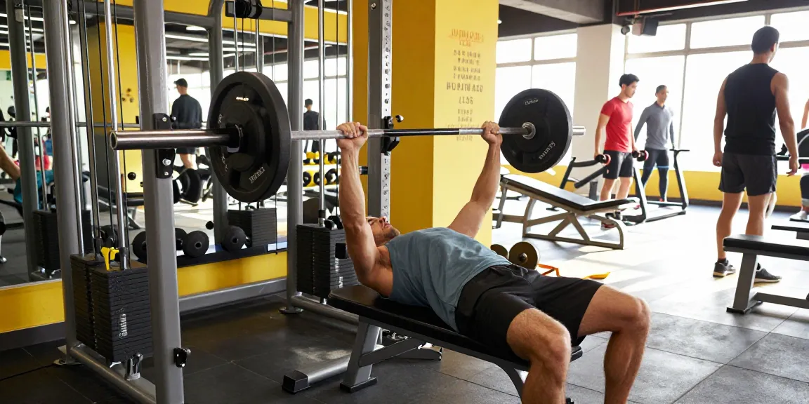 Fitness training environment showcasing the effectiveness of Prime Pharma Steroiden with an athlete performing a bench press in a modern gym.
