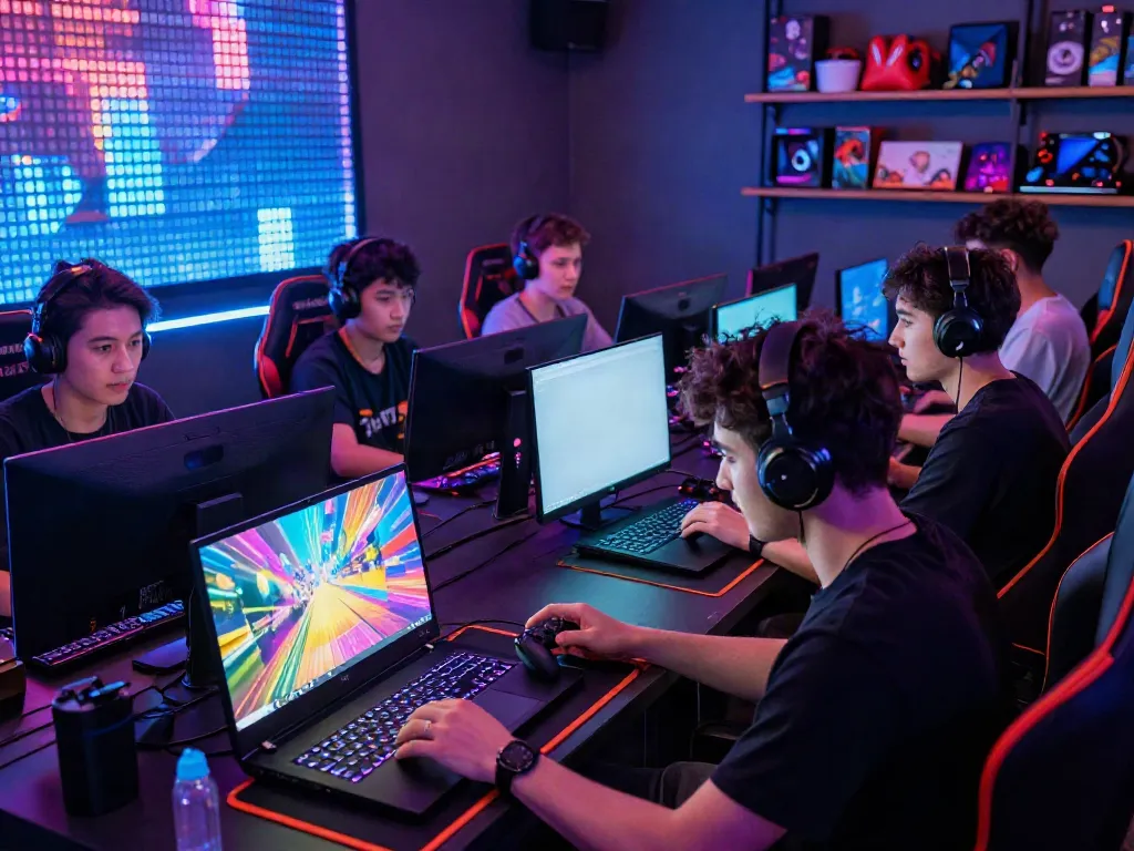 Engaged players at https://hitclub3.io/ enjoying dynamic gaming experiences in a vibrant lounge setting.