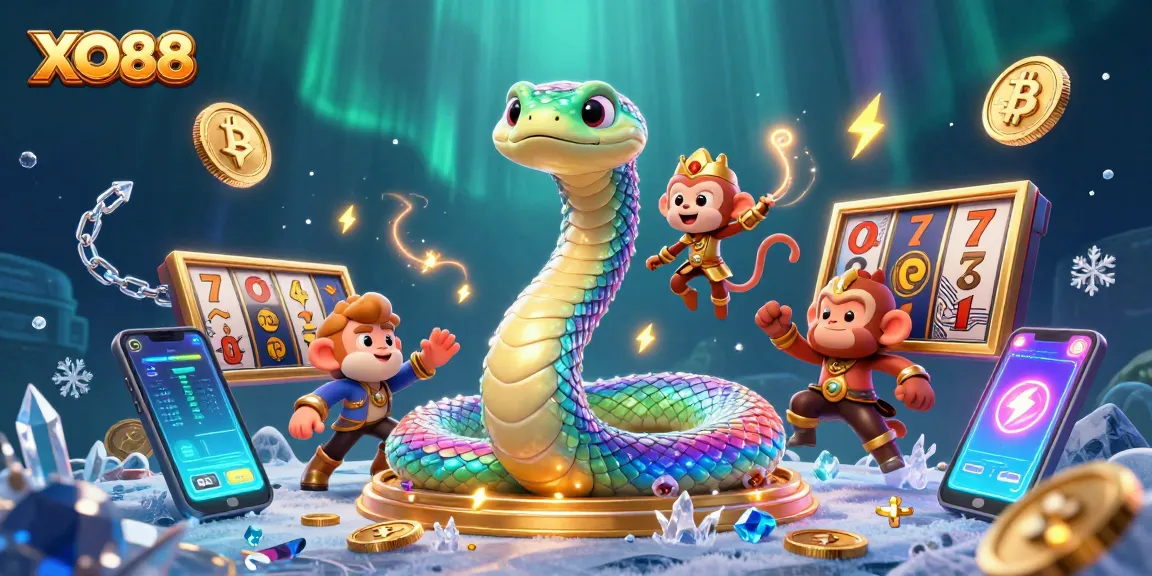 Spin the slot reels with XO88, where a rainbow serpent and monkey king create a magical gambling experience.