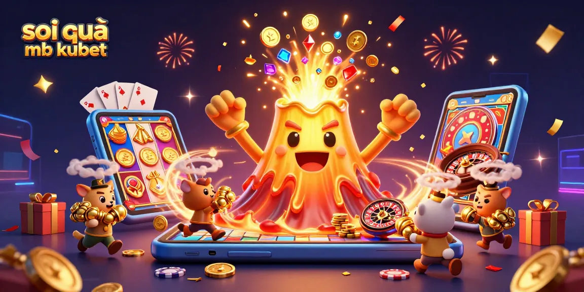 Engage with soi cầu mb kubet, showcasing a vibrant casino scene bursting with energy and colorful elements.