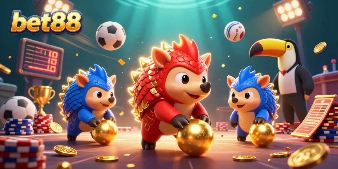 Experience the excitement of bet88 gambling with rival pangolins in a dynamic 3D scene.