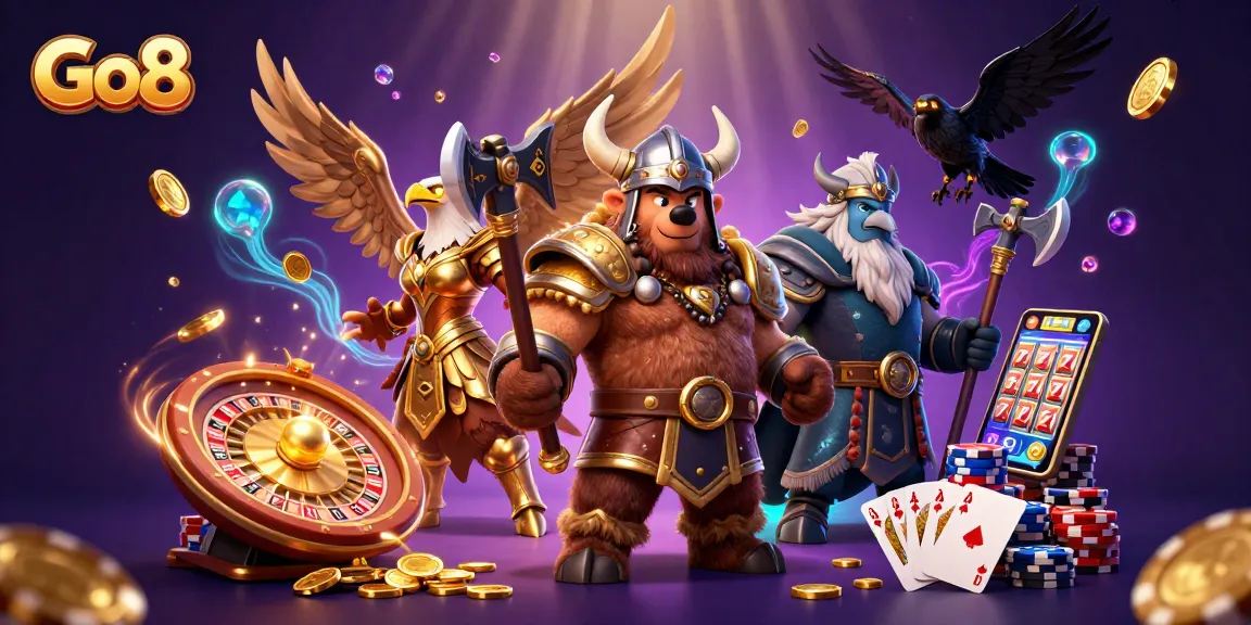 Experience thrilling wins at Go8 with dazzling casino elements and immersive 3D characters.