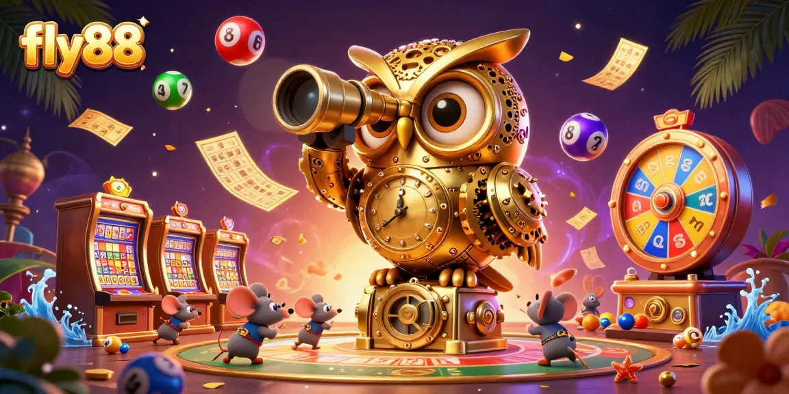 Experience the excitement of fly88 with 3D cartoon characters in a vibrant casino setting.