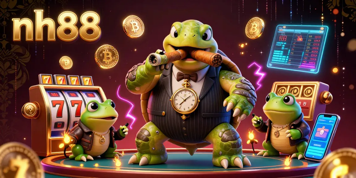 Experience thrilling wins at nh88 with characters in a lively casino scene full of action.
