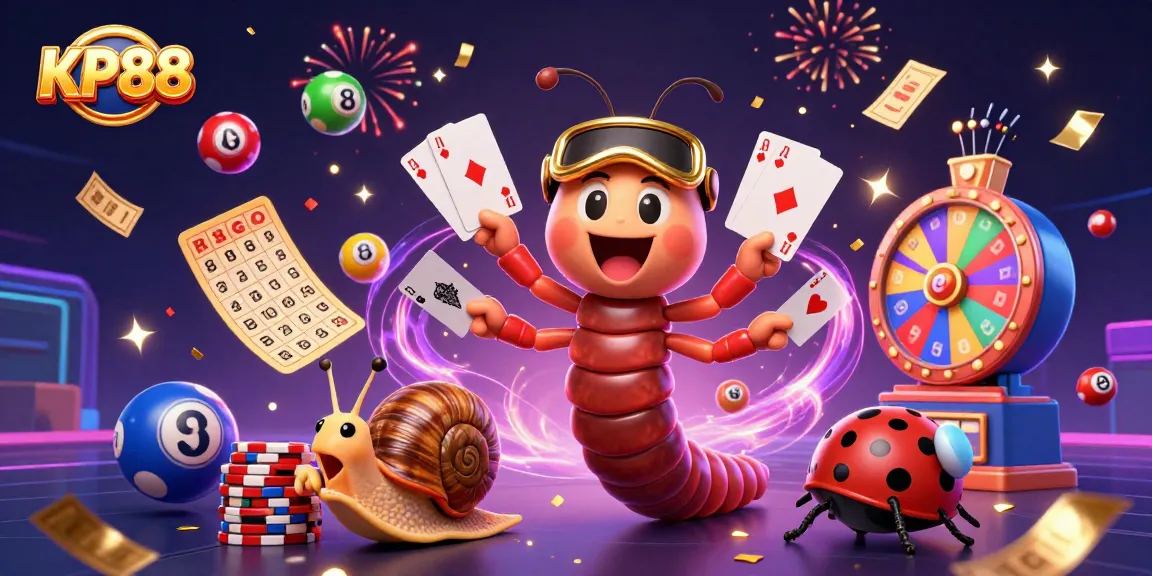 Experience the vibrant gaming world of KP88 with colorful characters, dynamic betting elements, and exciting scenes.